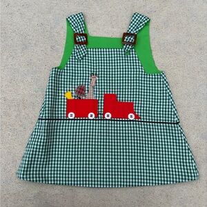 Green and Red Gingham Dress